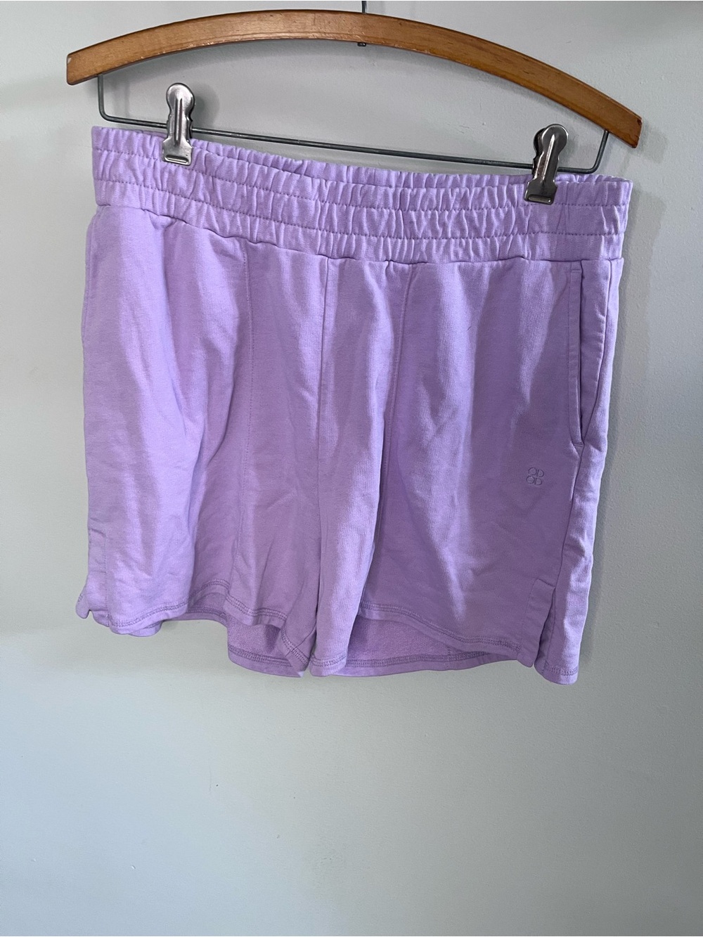 Sweaty Betty Essentials Purple French Terry Lounge Shorts Womens Medium M 8